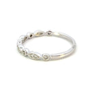 14KW Scallop Design Diamond Band 1/10CTW | Stackable Ring side 2