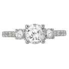 Round 3 Stone Semi-Mount Diamond Ring