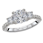 Round 3 Stone Semi-Mount Diamond Ring