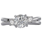 Round 3-Stone Semi-Mount Diamond Ring