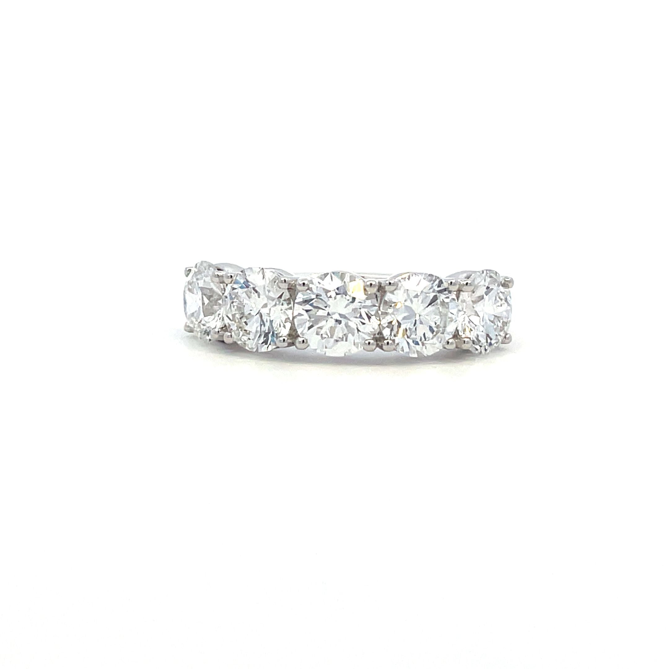 Lab-Grown Diamond Five-Stone Round Brilliant Cut Anniversary Band