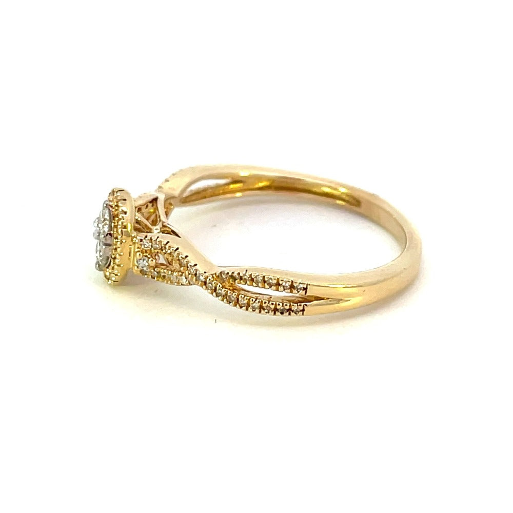 10K Yellow Gold Diamond Engagement Ring .17 CTW side 2