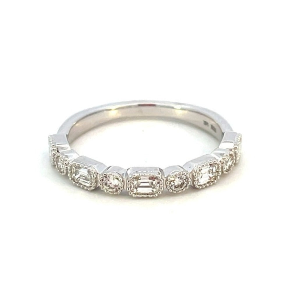 Baguette and Round Diamond Band .58 CTW