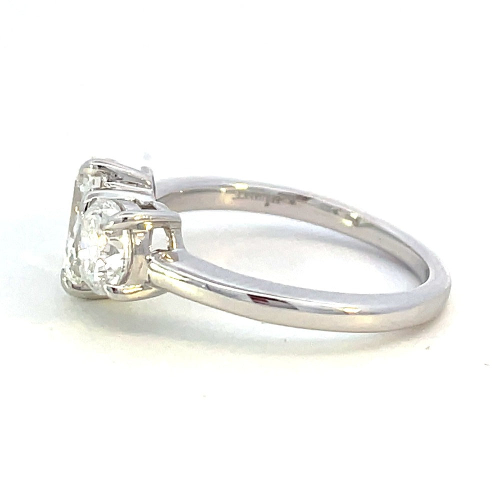 14KW Two Stone Lab Grown Pear and Round Cut Diamond Ring 1.50 CTW side 2