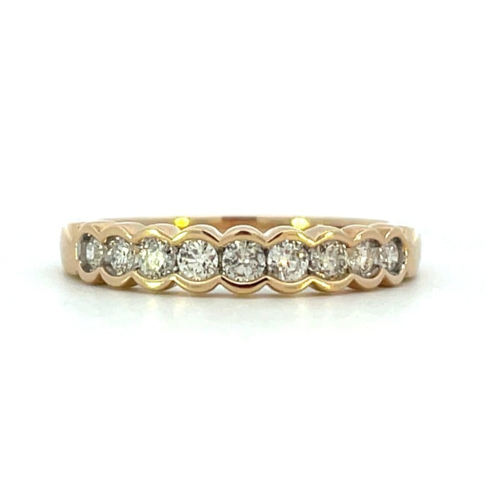 14KY Pinched Channel Set Diamond Band 1/3 CTW