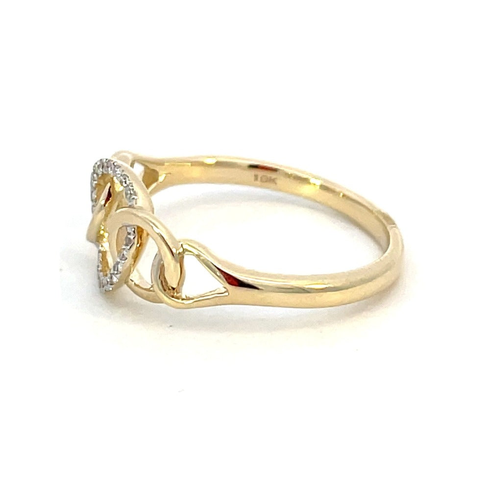 10KY Intertwined Circle Diamond Fashion Ring 1/20 CTW side 2