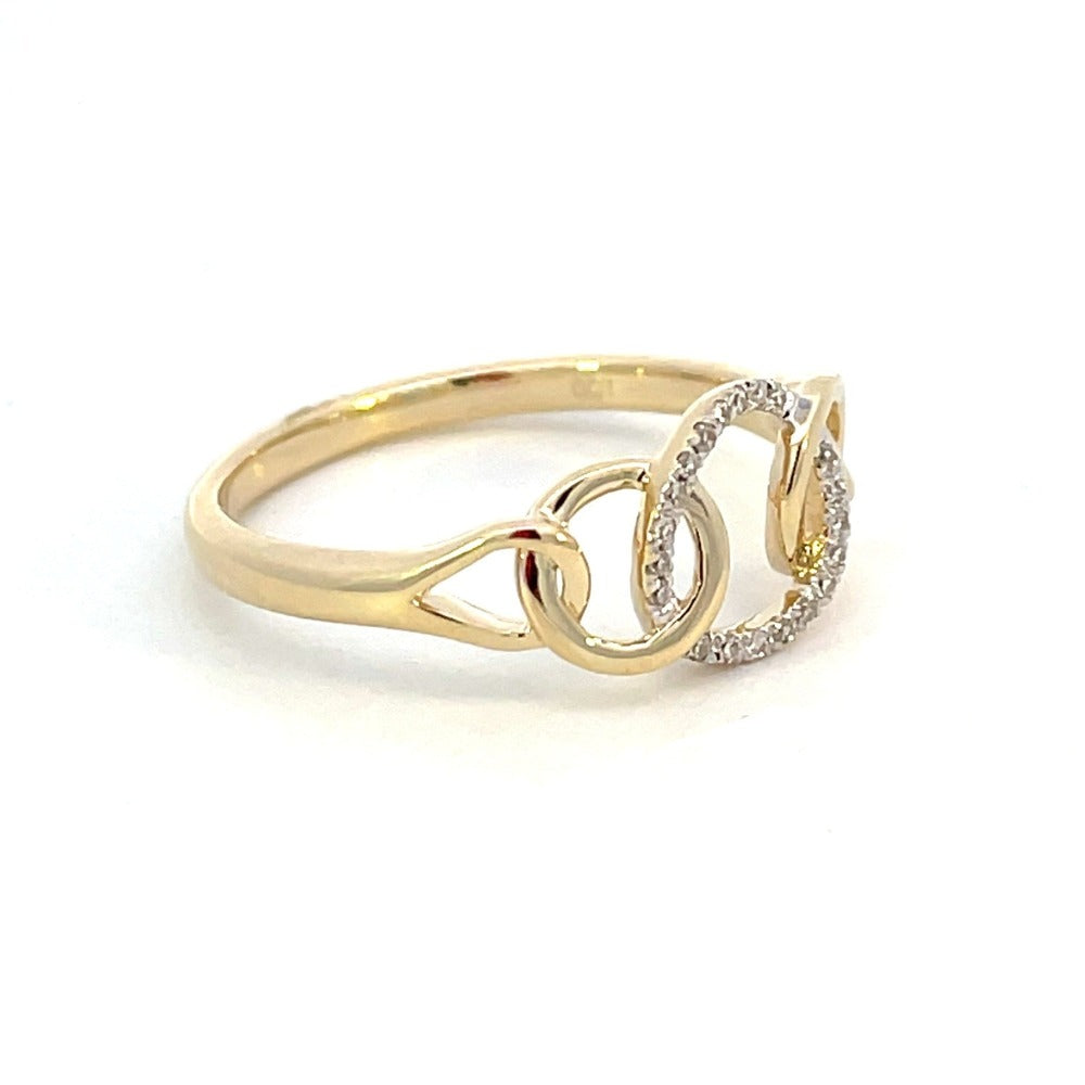 10KY Intertwined Circle Diamond Fashion Ring 1/20 CTW side 1