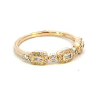 14KY 3-Station Round and Baguette Diamond Ring 1/4 CTW side