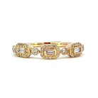 14KY 3-Station Round and Baguette Diamond Ring 1/4 CTW