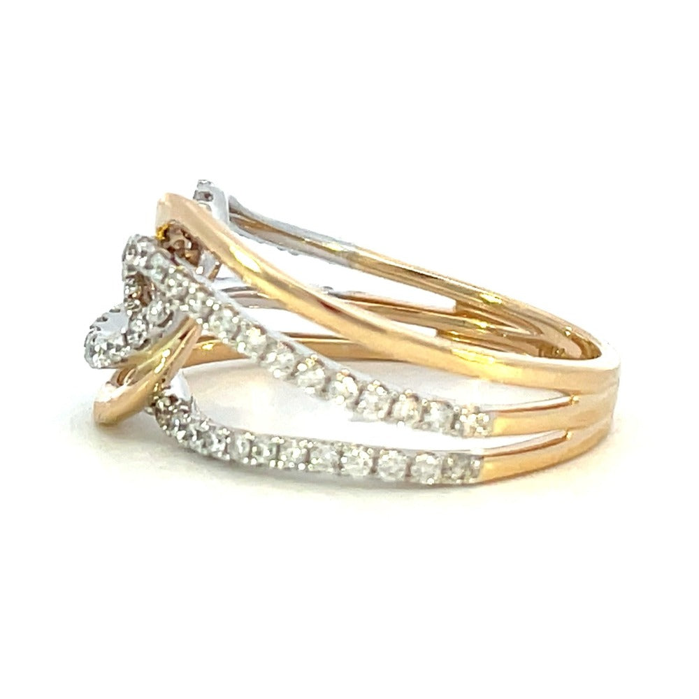 14K Two-Toned Looped Diamond Ring 1/2 CTW side 2