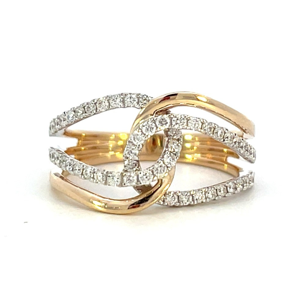 14K Two-Toned Looped Diamond Ring 1/2 CTW