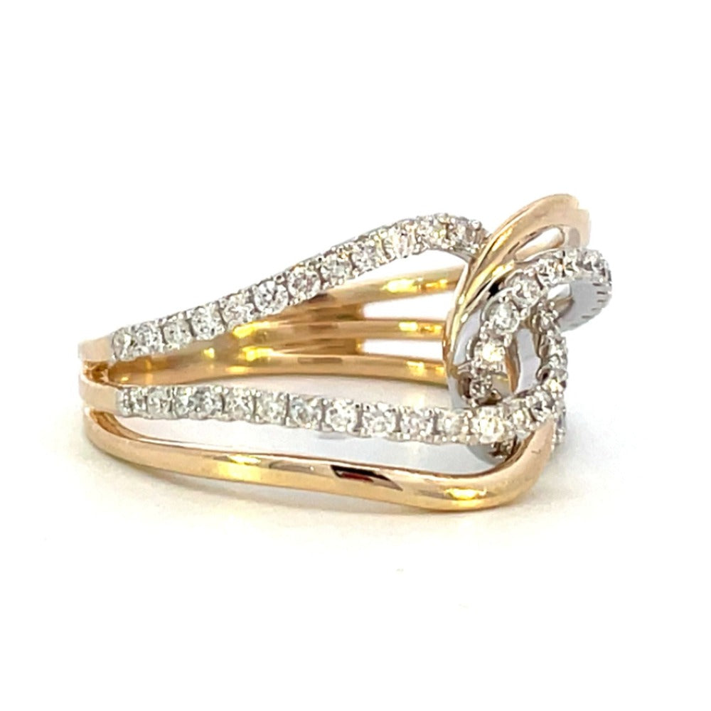 14K Two-Toned Looped Diamond Ring 1/2 CTW side 1