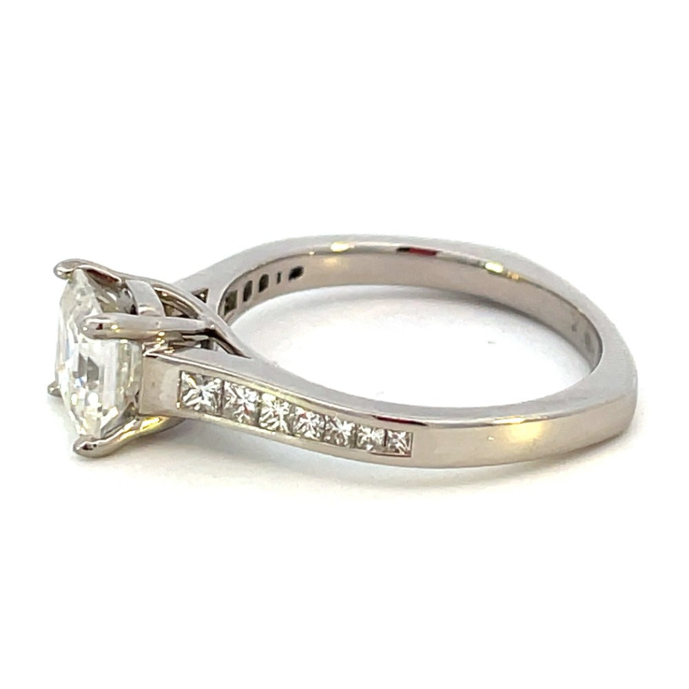 1.5CT Assher Cut Lustour Simulated Diamond Engagement Ring View 2