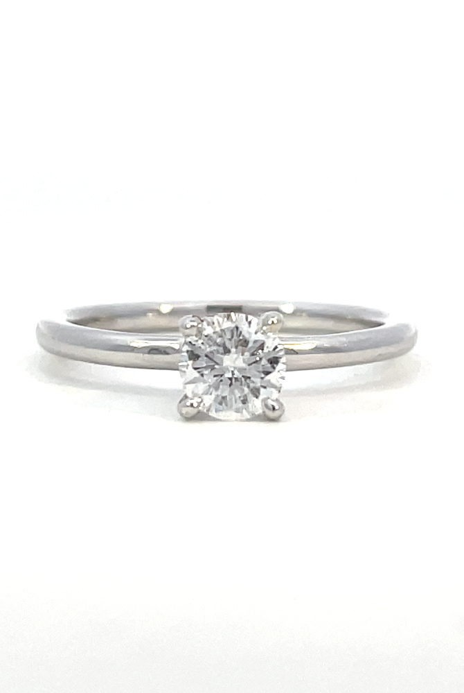 front view of 14kw SallyK Accented Solitaire Engagement Ring