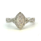 10KW Marquise Shaped Diamond Cluster Engagement Ring 3/8 CTW