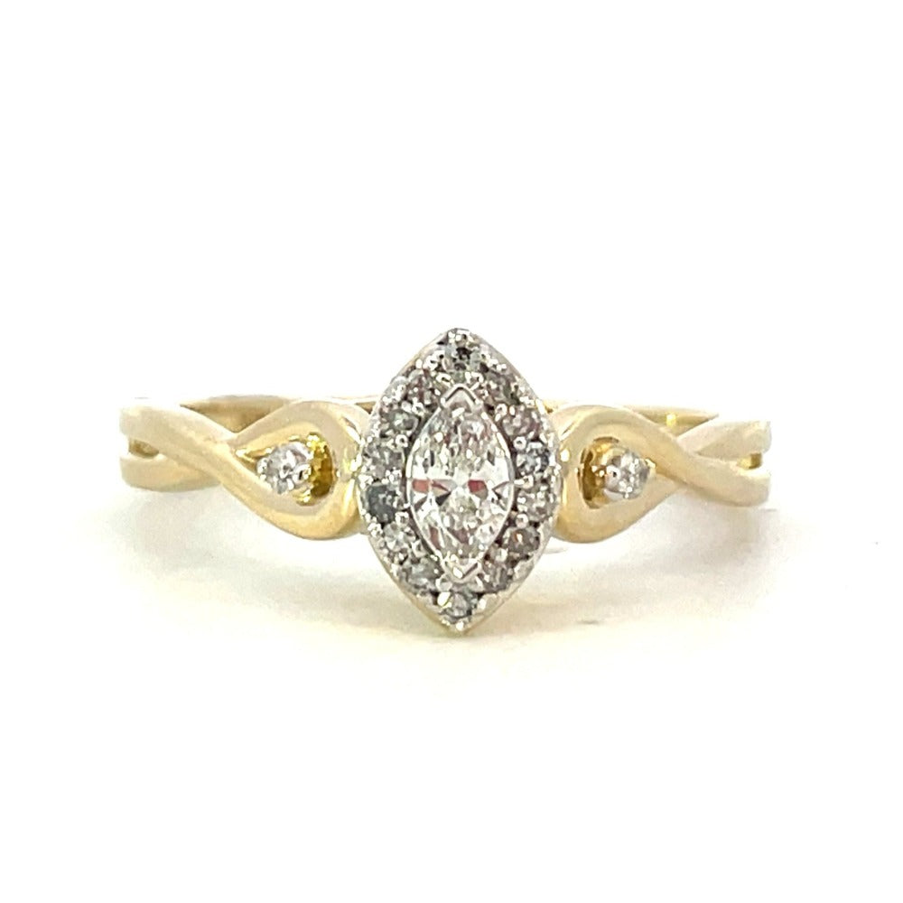 10KY Marquise Diamond Engagement Ring