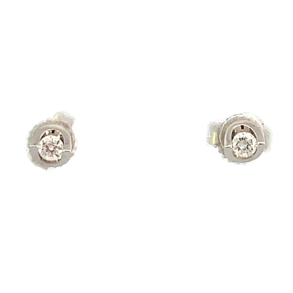 14KW Polar Fire Diamond Stud Earrings .10 CTW