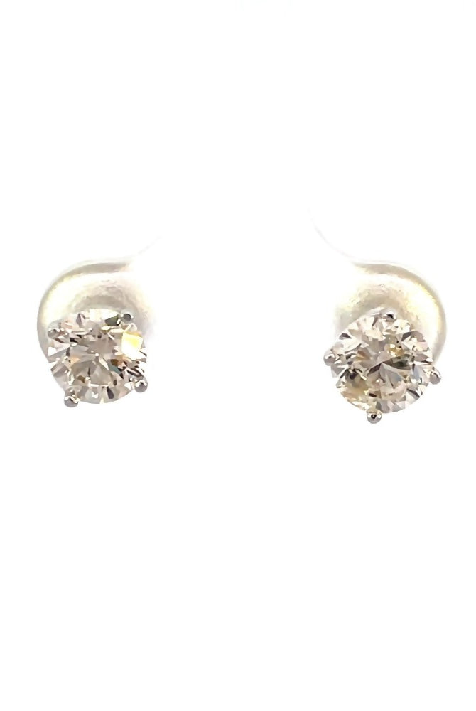 front view of Forever Fernbaugh's 1.5ctw diamond stud earrings