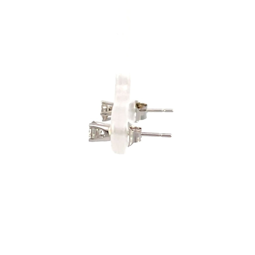 side view of Forever Fernbaugh's 1/4ctw diamond stud earrings