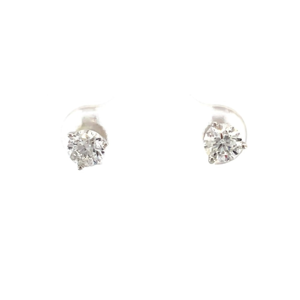 front view of 1ctw SallyK diamond stud earrings
