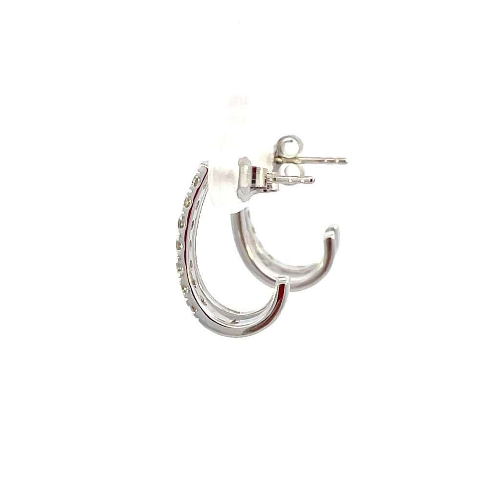 Gold and Diamond "J" Hoop Earrings