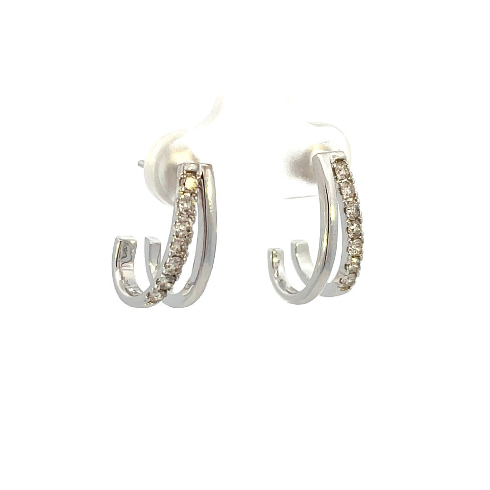 Gold and Diamond "J" Hoop Earrings