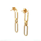 14K Two Tone Paperclip Diamond Earrings 1/3 CTW backs 