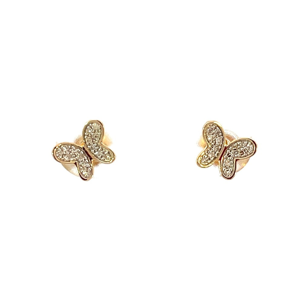 10K Diamond Butterfly Earrings
