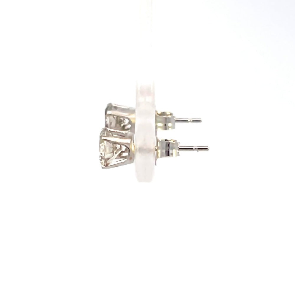 side view of 1ctw Forever Fernbaugh's Diamond stud earrings