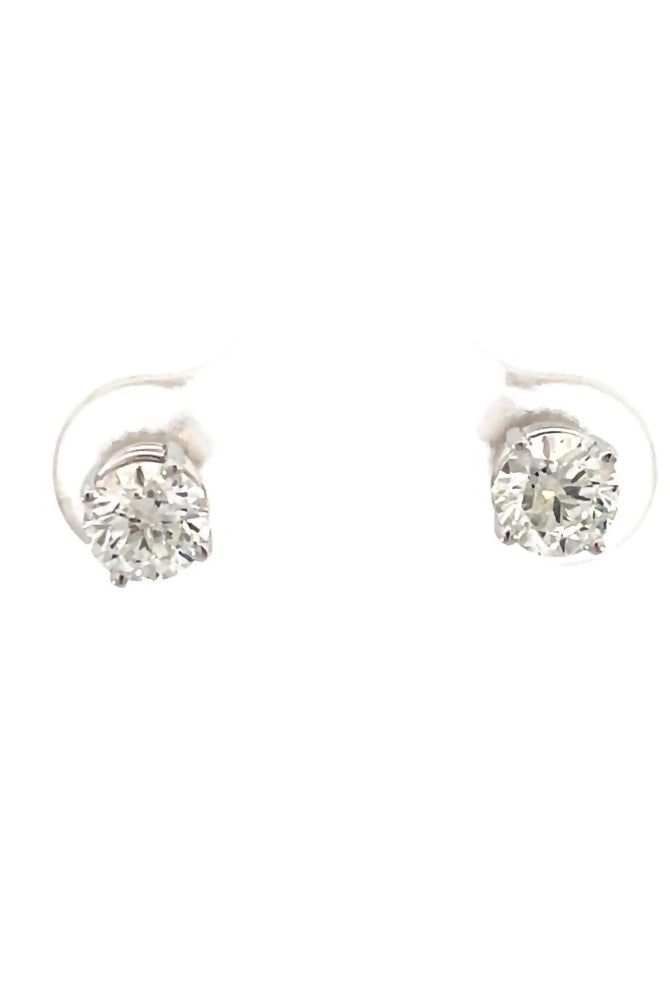 front view of 1ctw Fernbaugh's signature diamond stud earrings