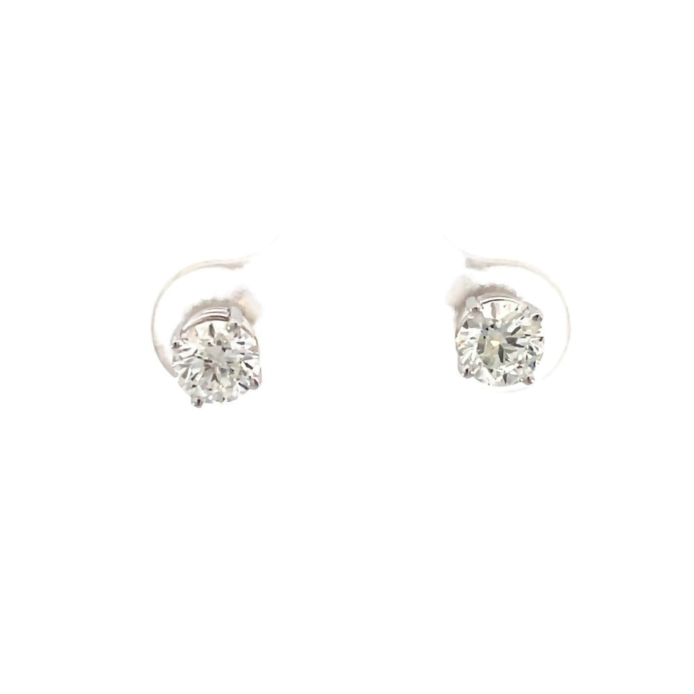 front view of 1ctw Fernbaugh's signature diamond stud earrings