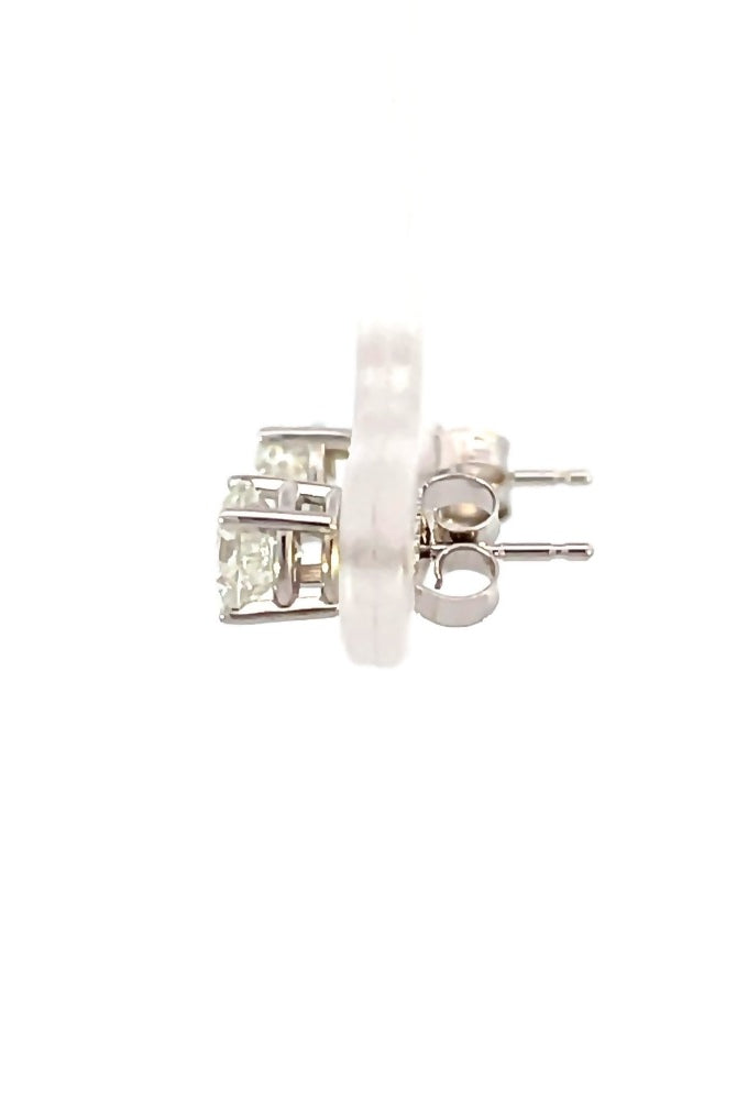 side view of 1ctw Fernbaugh's Signature diamond stud earrings