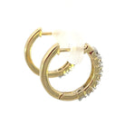 10K Yellow Gold Diamond Hoop Earrings 1/4 CTW backs