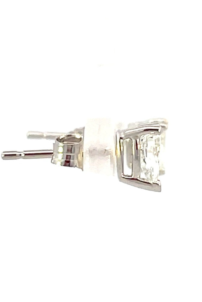 14KW Pear Shaped Diamond Stud Earrings 1/2 CTW Backs