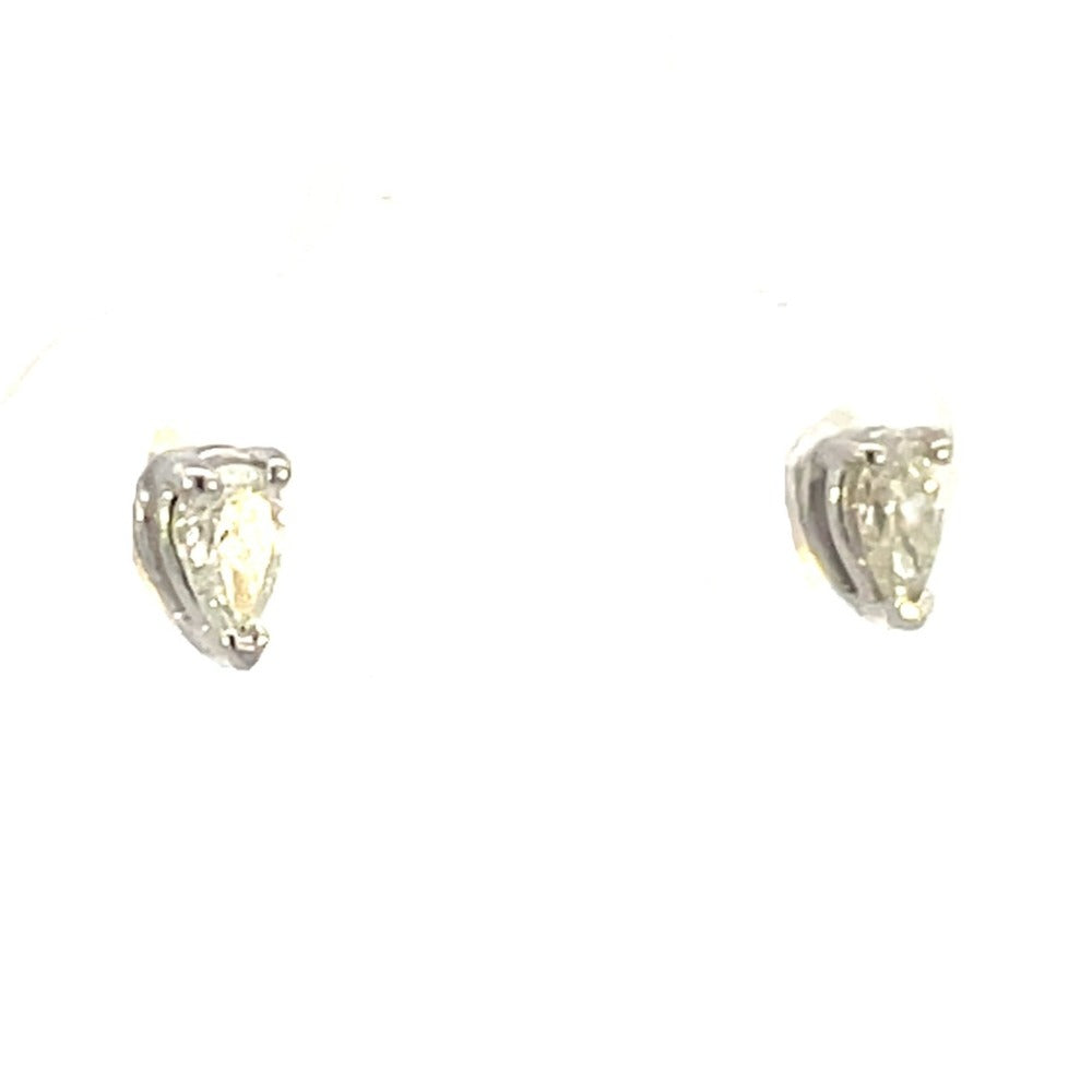 14KW Pear Shaped Diamond Stud Earrings 1/6 CTW sides