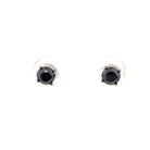 front view of 1 carat total weight black diamond stud earrings