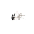 side view of 3 carat total weight black diamond stud earrings showing the posts and backs