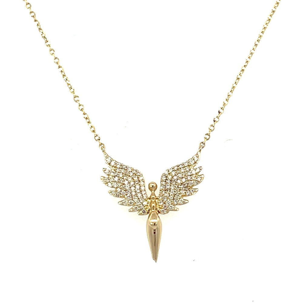 Gold and Diamond Angel Necklace