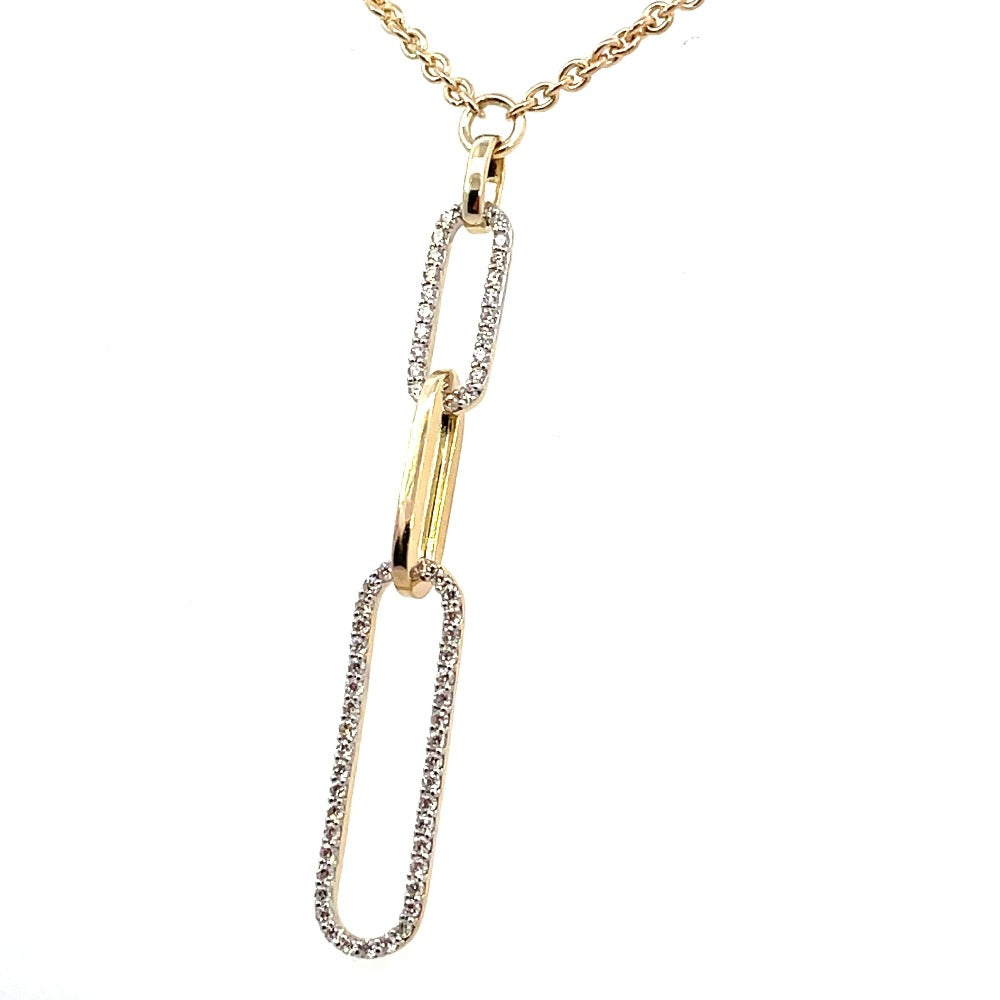 14K Two-Toned Paperclip "Y" Necklace 1 CTW closer look