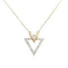14K Two-Toned Fashion Diamond Triangle Pendant 1/4 CTW