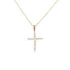 front view of 10ky diamond cross pendant 1/10ctw.