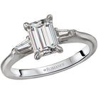 Emerald Diamond Semi Mount Engagement Ring