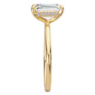 Emerald Diamond Hidden Halo Engagement Ring