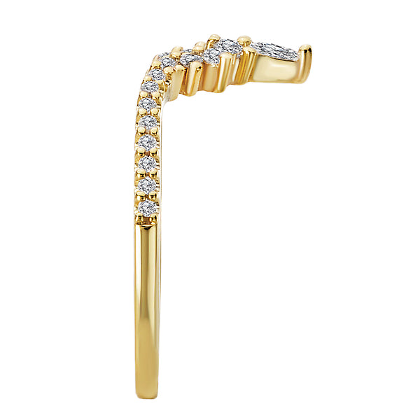 Pear 14kt Yellow Gold Diamond Wedding Band