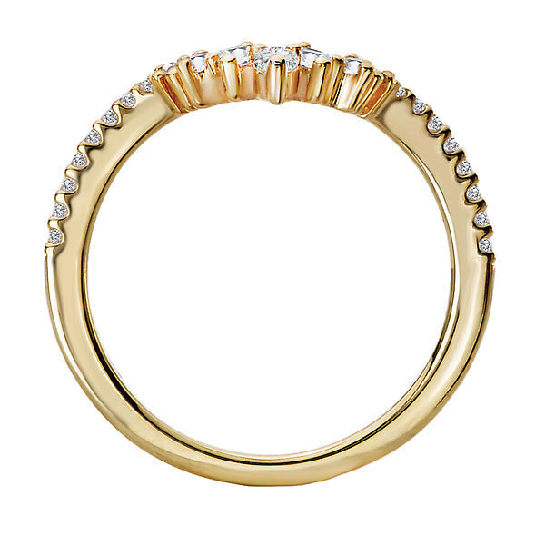 Pear 14kt Yellow Gold Diamond Wedding Band