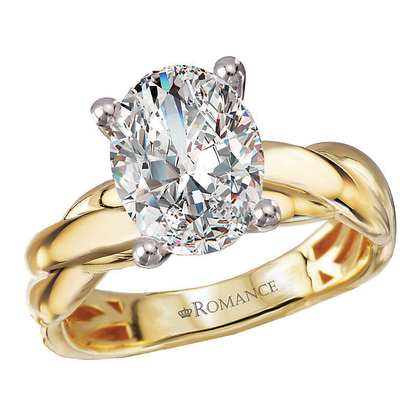 Round Solitaire Diamond Engagement Ring (Oval Setting)
