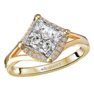 Princess Semi-Mount Diamond Halo Engagement Ring