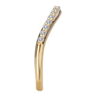 Round Curved Front Diamond Wedding Band