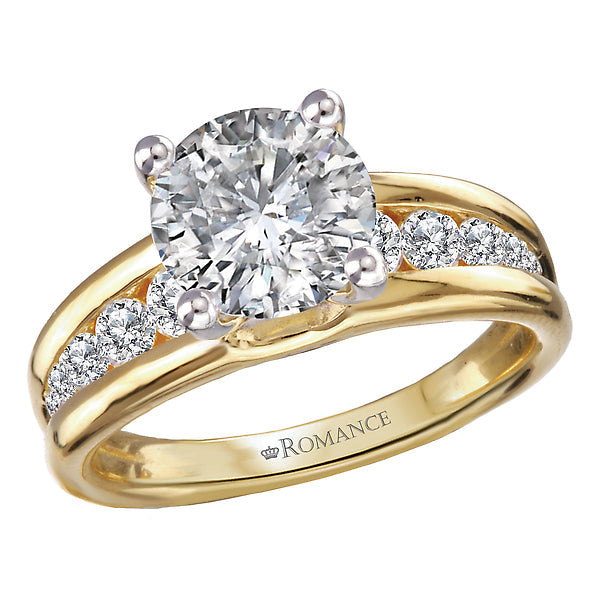 Semi-Mount Diamond Engagement Ring: Channel Set