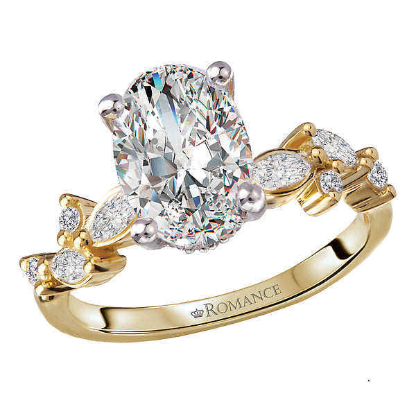 Semi-Mount Diamond Engagement Ring: Round and Marquise